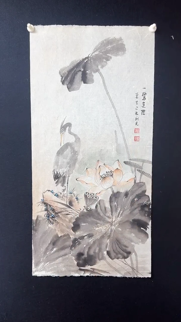 【闪购商品】国画水墨花鸟苍鹭