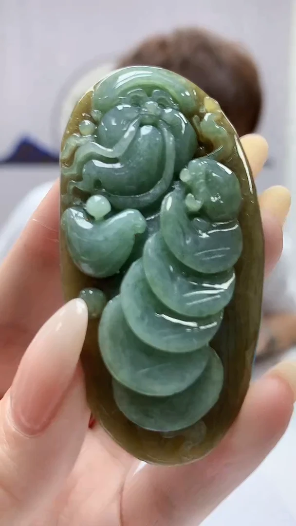 【闪购商品】定制翡翠未镶嵌4868DD-毛货挂件112