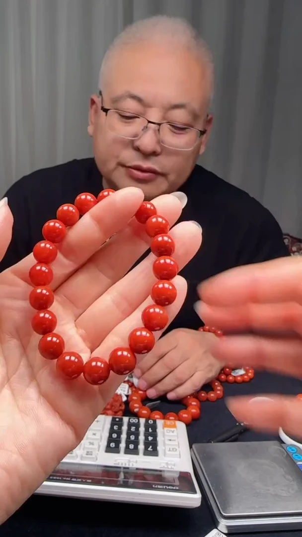 未镶嵌多样性发一件南红玛瑙【高货】锦红10mm保山圆珠单圈