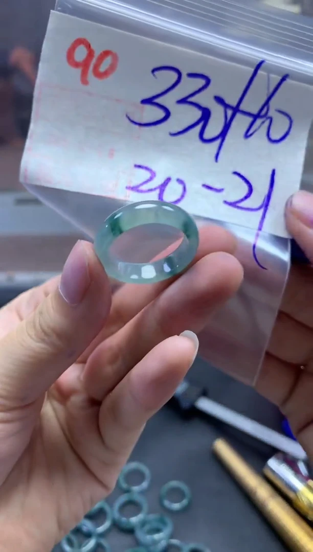 未镶嵌定制翡翠戒圈20-21#340毛货需精细抛光