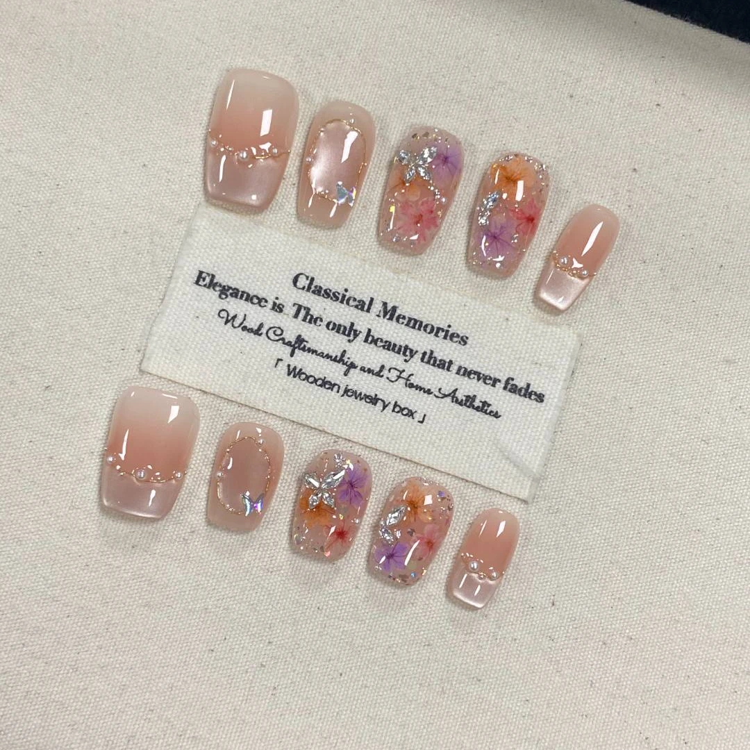 设计师专款【蝶屿花廊】JD1912纯手工轻奢穿戴甲（送工具包）全尺寸