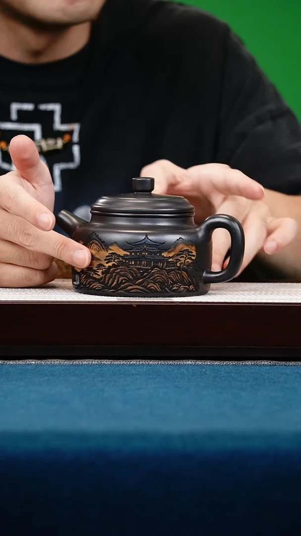 茶壶紫砂石黄德中彩绘