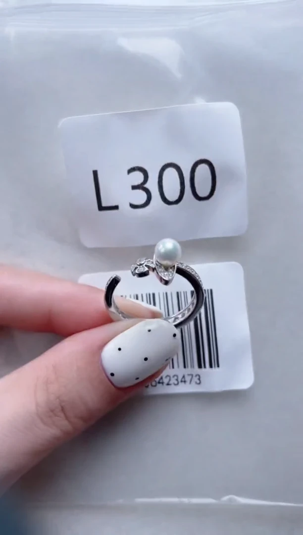 银S925镶嵌淡水珍珠戒指L300