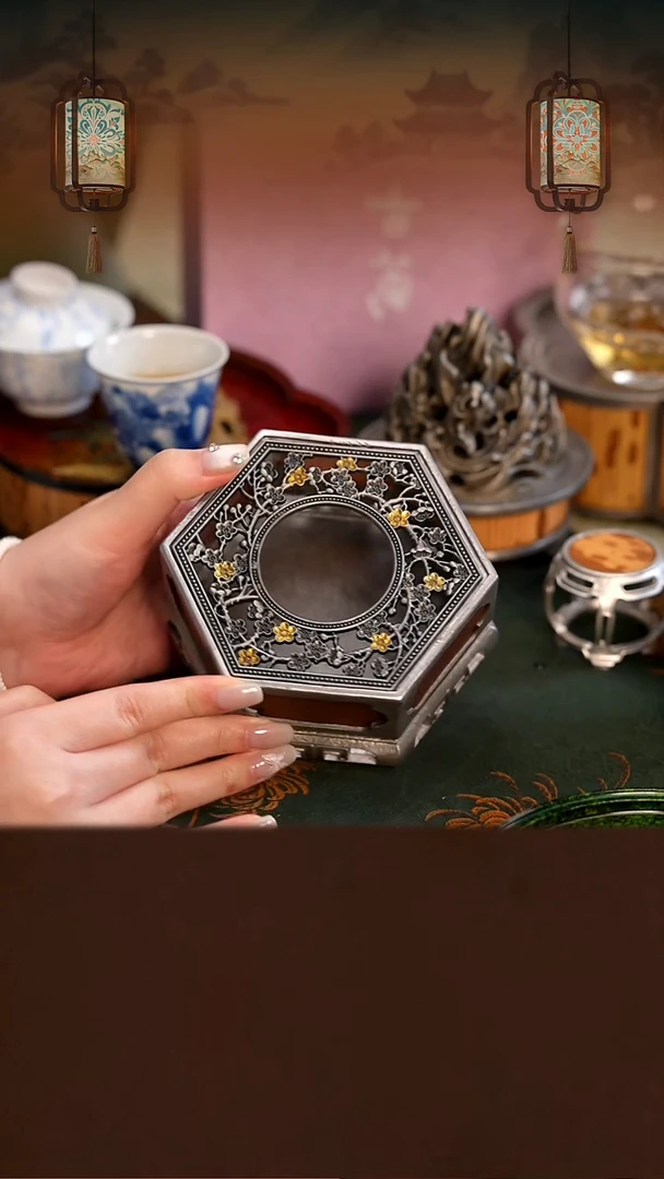 古离梅花温茶炉