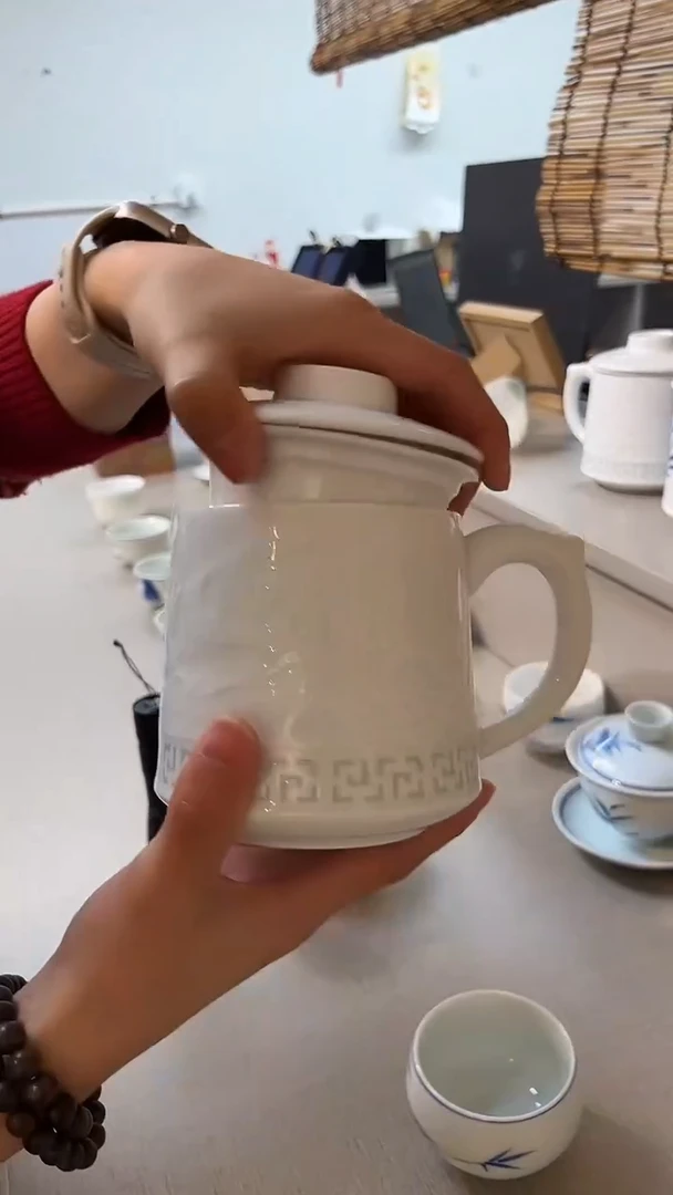 景德镇高温瓷一帆风顺办公杯