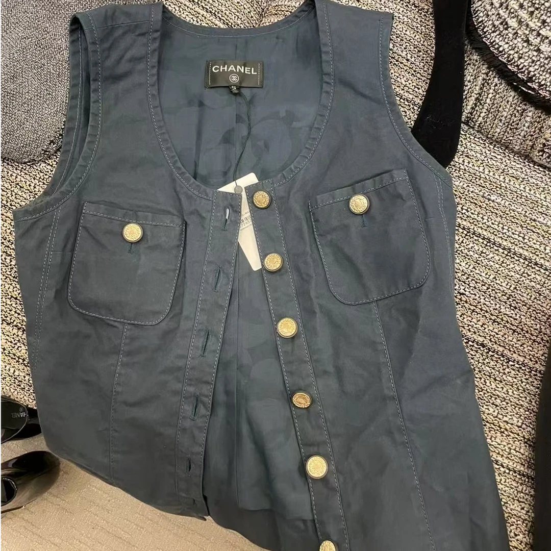 99新 Chanel/香奈儿 22 墨绿色马甲 38码