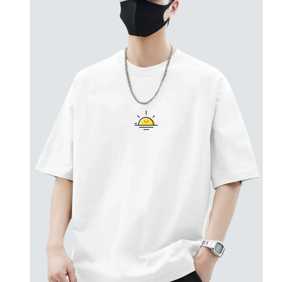 【太阳】2025年春夏新款男士休闲纯棉时尚宽松潮流T恤