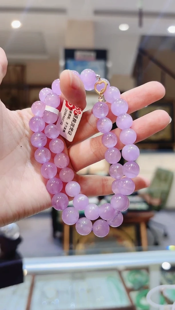 【闪购商品】锂辉石项链18K金镶嵌紫锂辉项链9.8OT