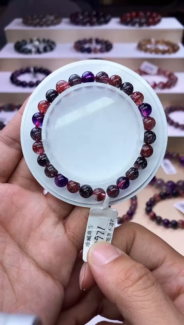 【闪购商品】水晶手链未镶嵌黑加仑超七单圈7m+