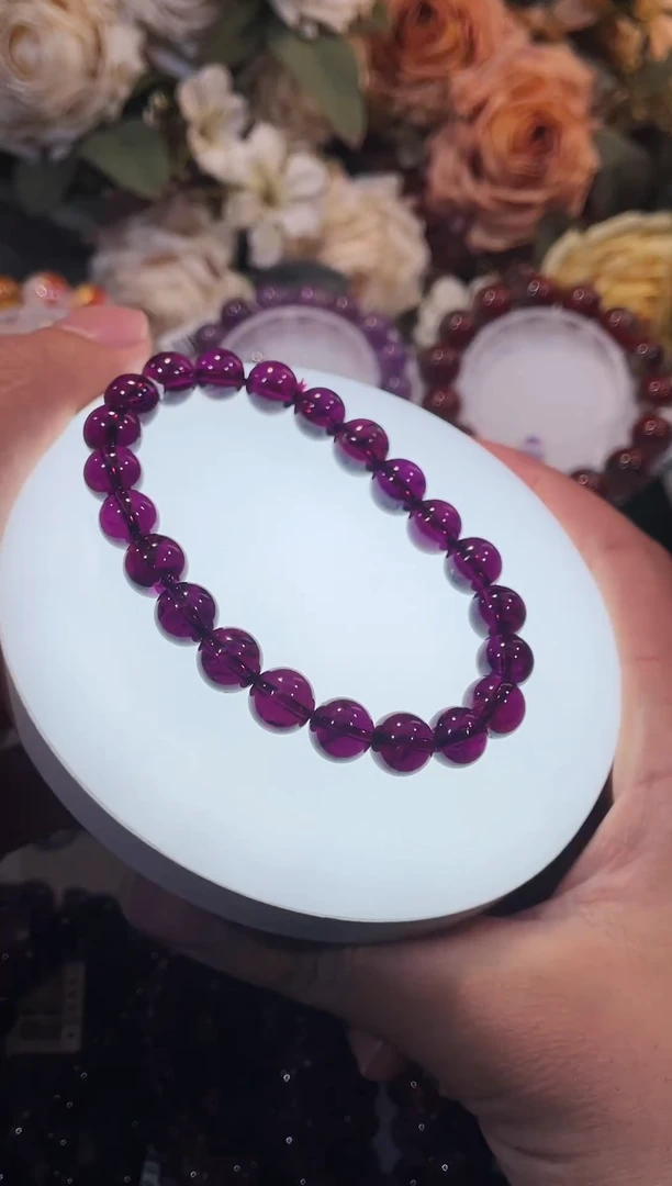未镶嵌手链石榴石（紫牙乌）紫牙乌8m+