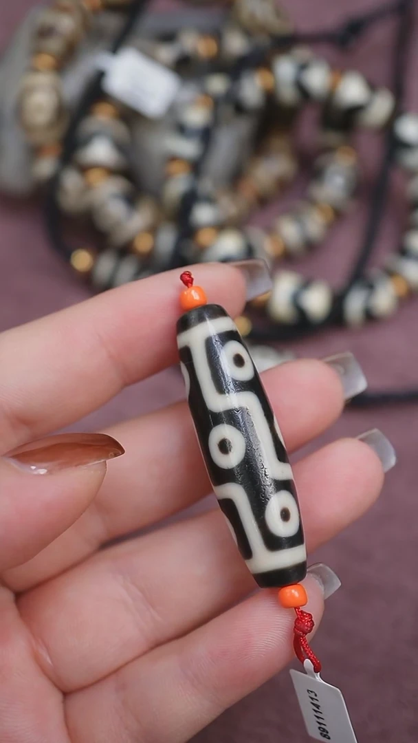 【闪购商品】玛瑙/玉髓颈饰未镶嵌蚀花玛瑙珠定制编绳