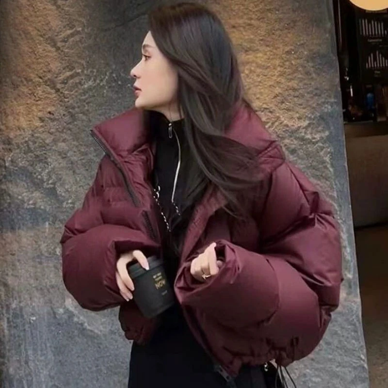 B006时尚2024冬季新款宽松保暖棉服女小个子面包服外套