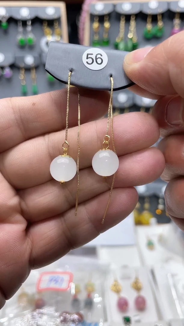 【闪购商品】和田玉耳饰14K金镶嵌时尚耳饰111