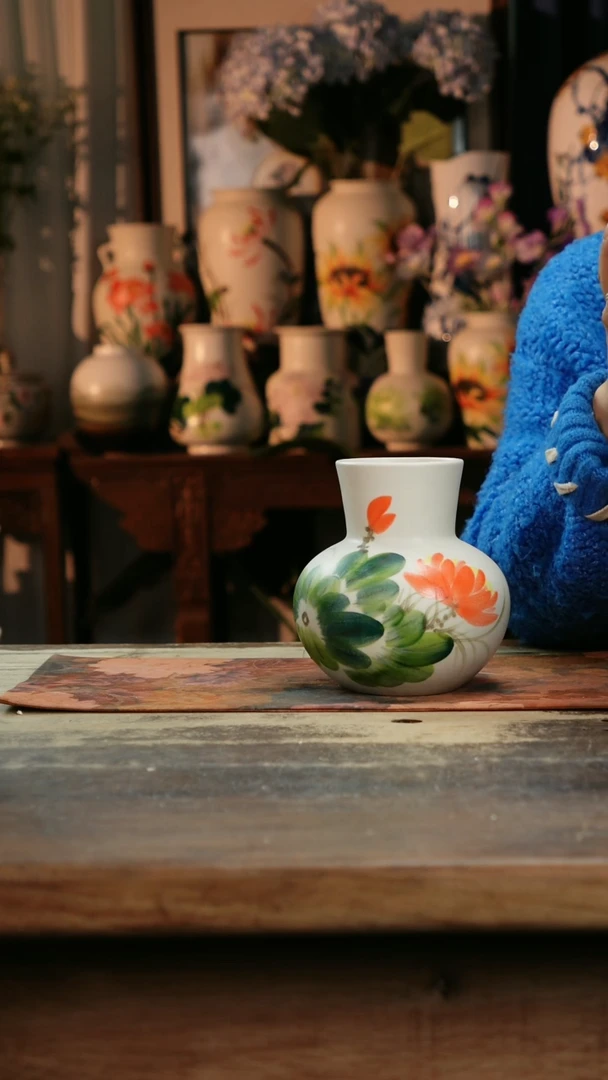 【闪购商品】瓷片景德镇纯手工釉下彩精品花瓶