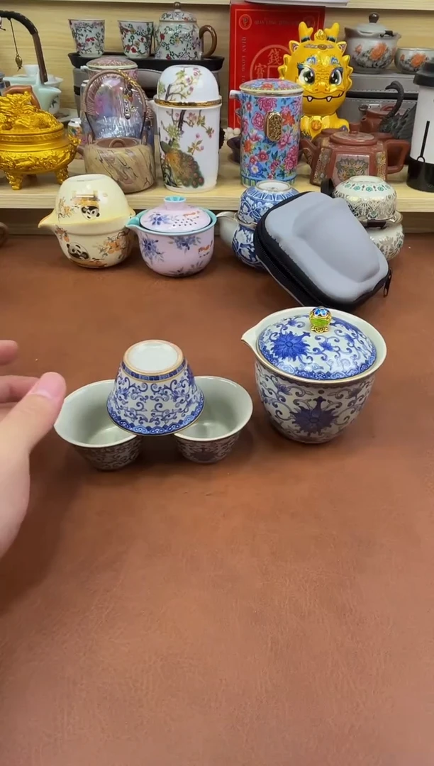 陶瓷茶具摆件旅行套组
