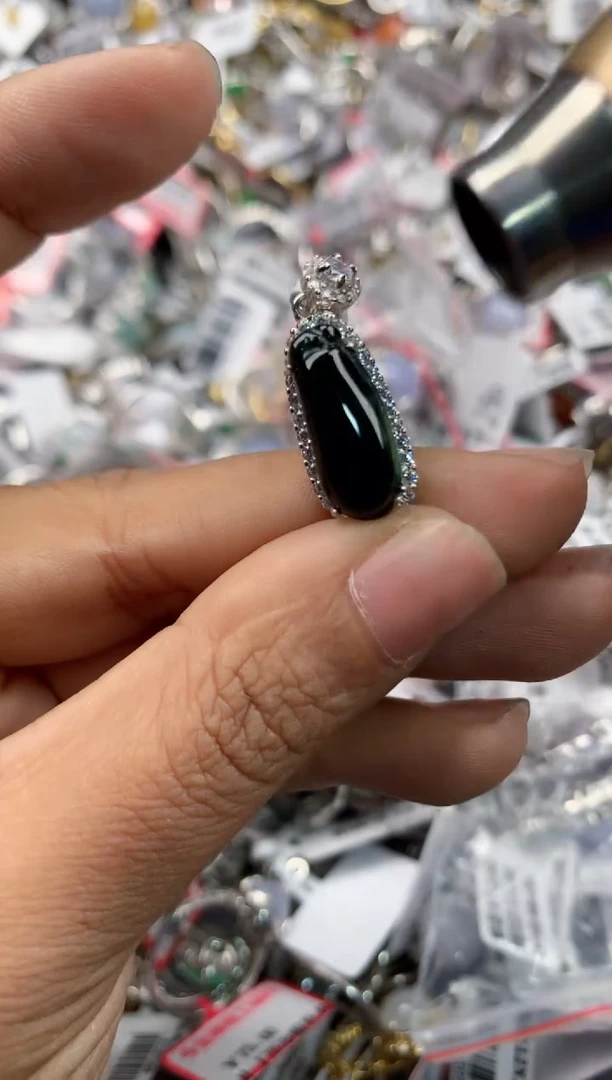 银S925镶嵌戒指翡翠12             8