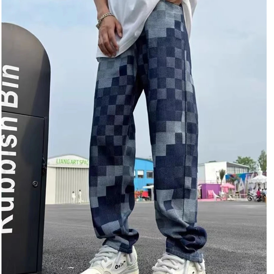 1017-2025春季新款男女同款潮牌宽松阔腿百搭直筒牛仔裤轻奢高级