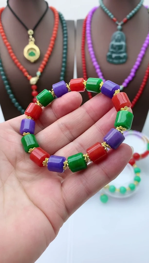 【闪购商品】翡翠手链14K金镶嵌S111手链