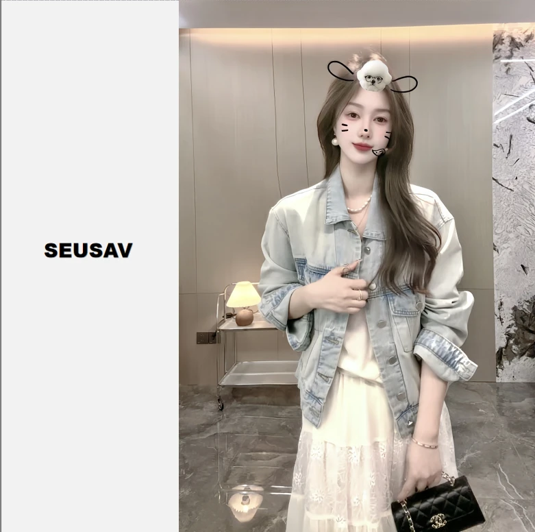 【笙箫家】复古色牛仔短外套-气质百搭显瘦外套新春款