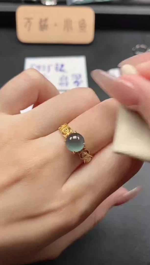 银S925镶嵌戒指翡翠51511