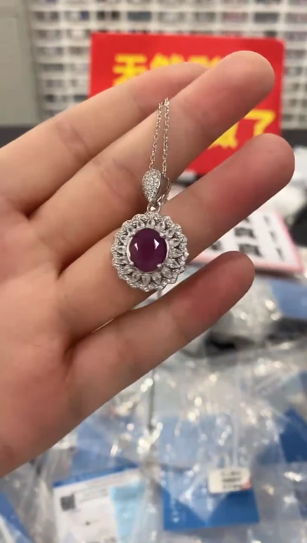 银S925镶嵌颈饰红宝石1