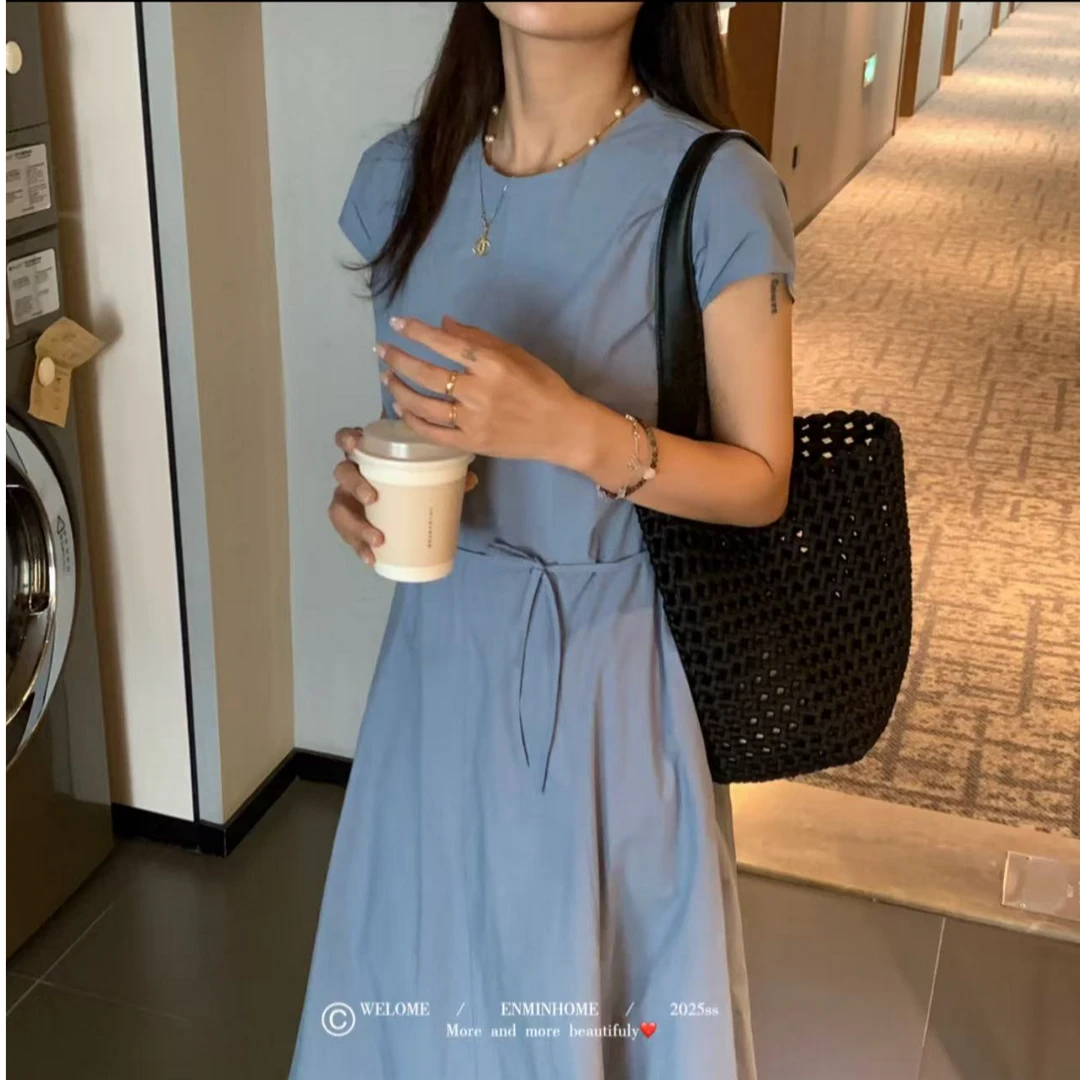 9987 U 韩版女新款夏款时尚洋气百搭休闲宽松连衣裙