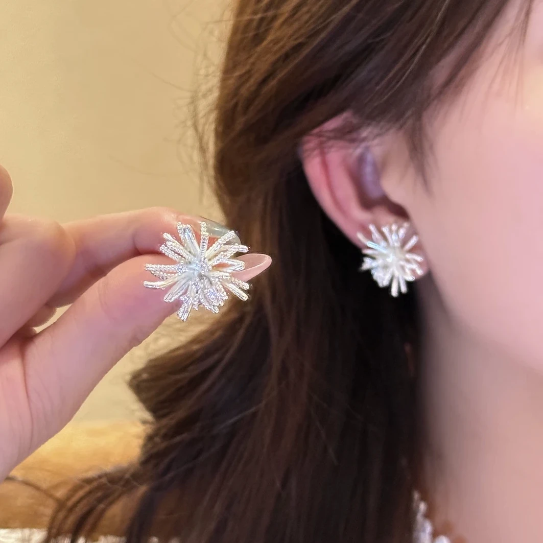 钛钢耳饰 高级感烟花耳钉新款爆款小众设计感耳饰气质百搭