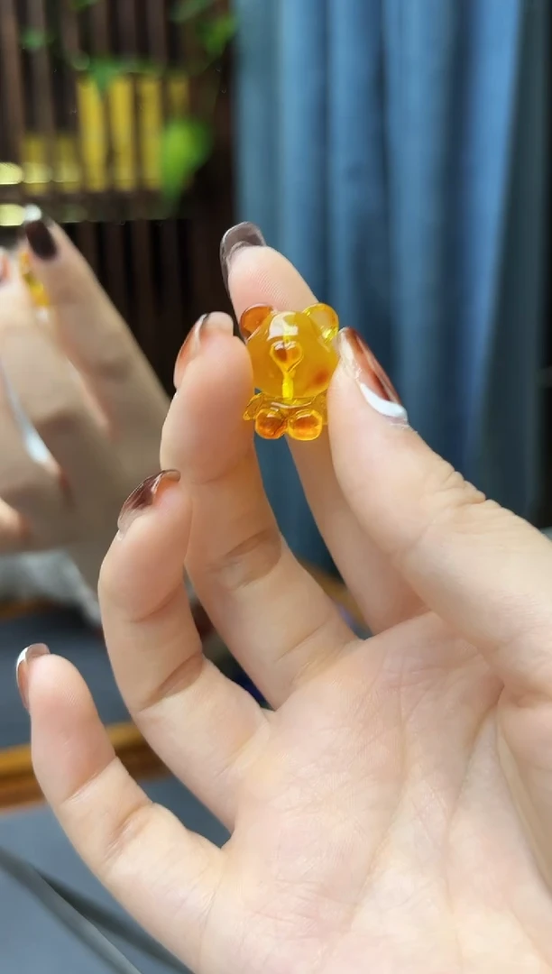 裸石蜜蜡未镶嵌蜜蜡小熊配饰GW