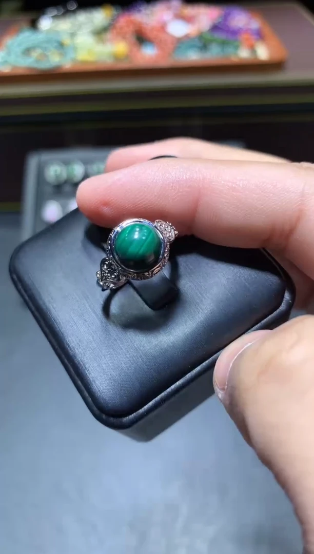 【闪购商品】孔雀石戒指未镶嵌Y25【多样性发其一】