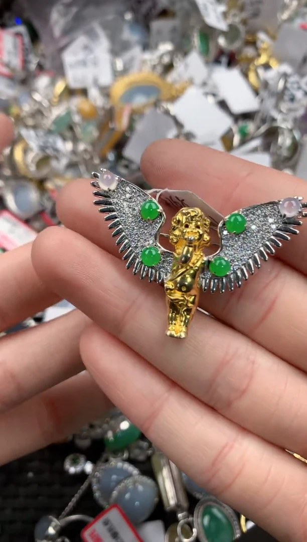 银S925镶嵌戒指翡翠555    4