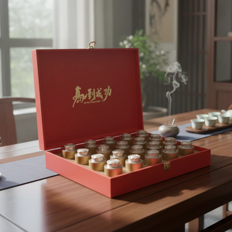 马到成功 大红袍岩茶 红色 茶叶礼盒装 节日送礼