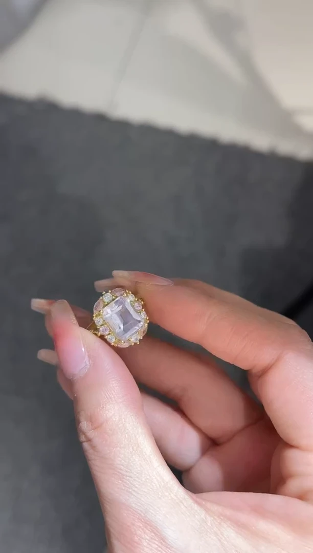 银S925镶嵌戒指水晶成品