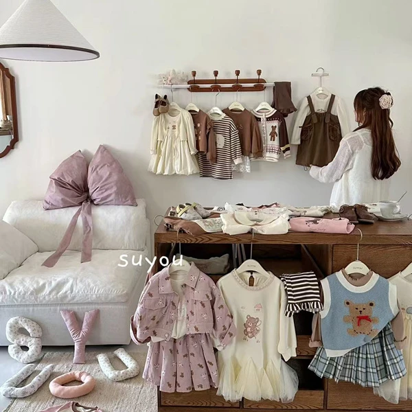 001-090春款上新卫衣卫裤休闲卡通中大童时尚女宝女童