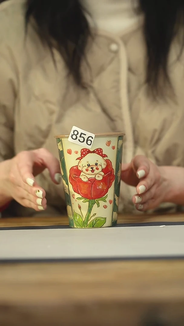 设计师手作款迷糊手绘可乐杯