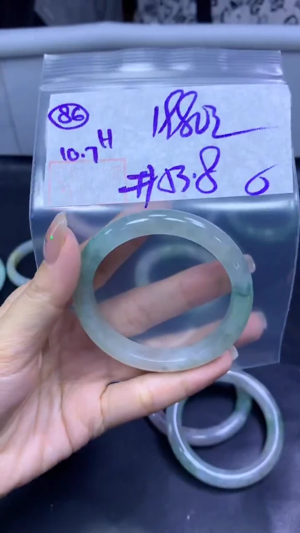 未镶嵌定制翡翠86手镯53.8纹+1980元+拍一发一