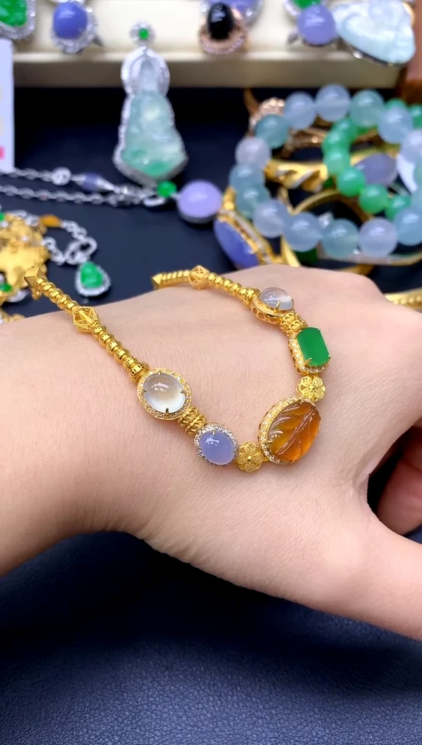 18K金镶嵌手链翡翠随**好267分单尾款6500总价16500