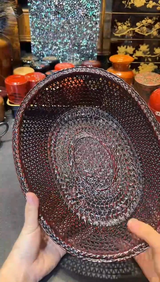 九篮 篮胎漆竹编篮子