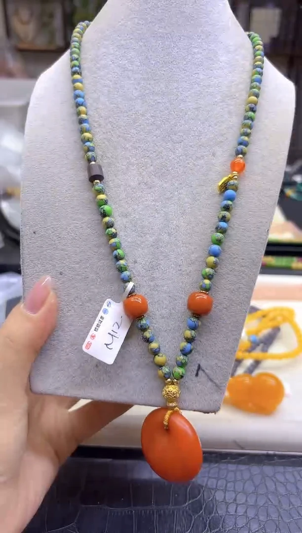 蜜蜡毛衣链未镶嵌DIY款M12