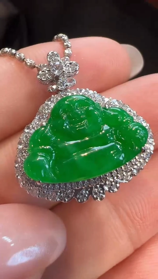 吊坠(不含链)18K金镶嵌翡翠AL6