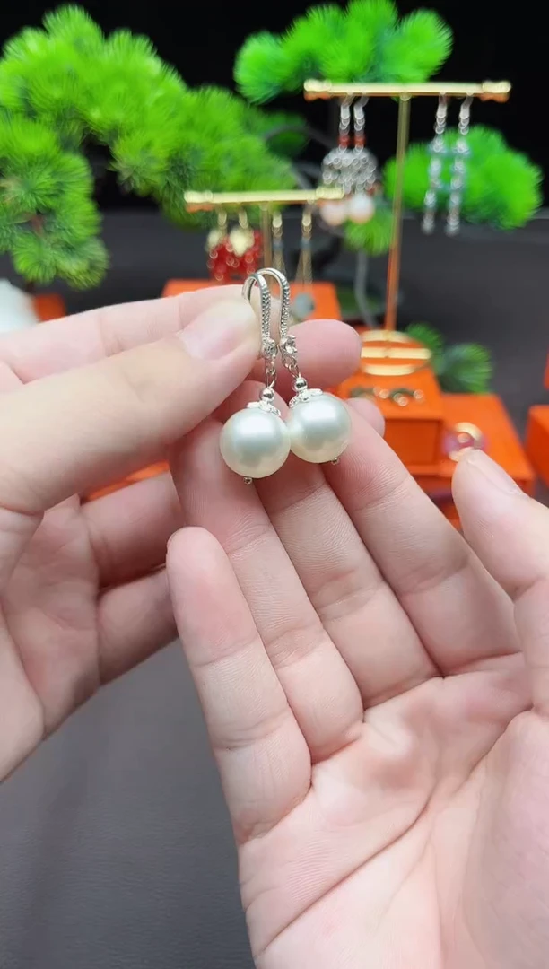 耳饰银S925镶嵌拼合珍珠（马贝珠）239