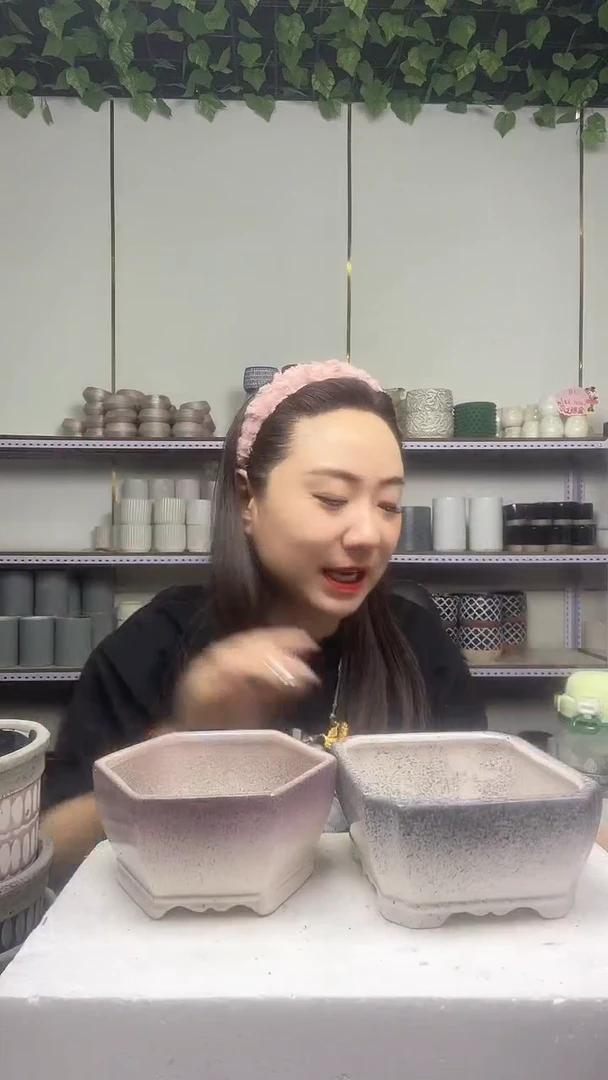 陶瓷花盆宽高12-6.5厘米