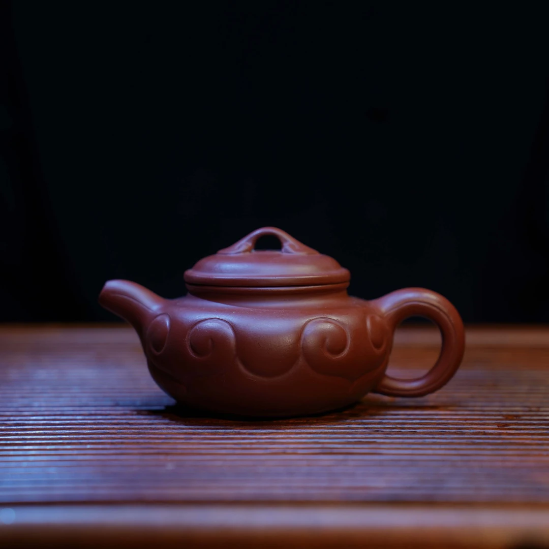 DT371如意仿古大红袍全手工紫砂壶