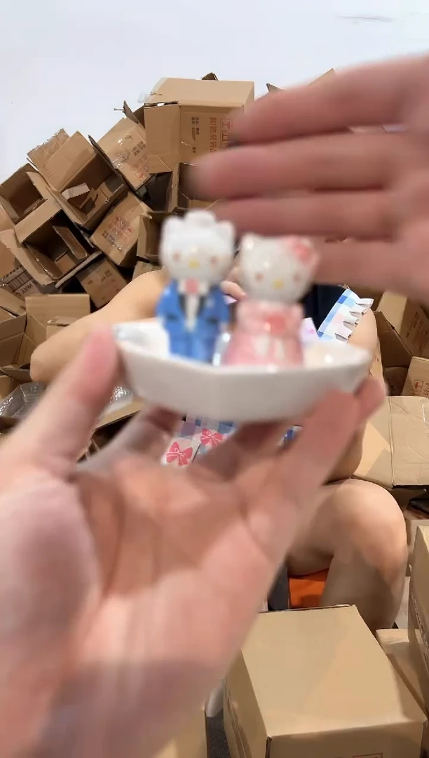 瓷片原盒kt猫结婚首饰盘