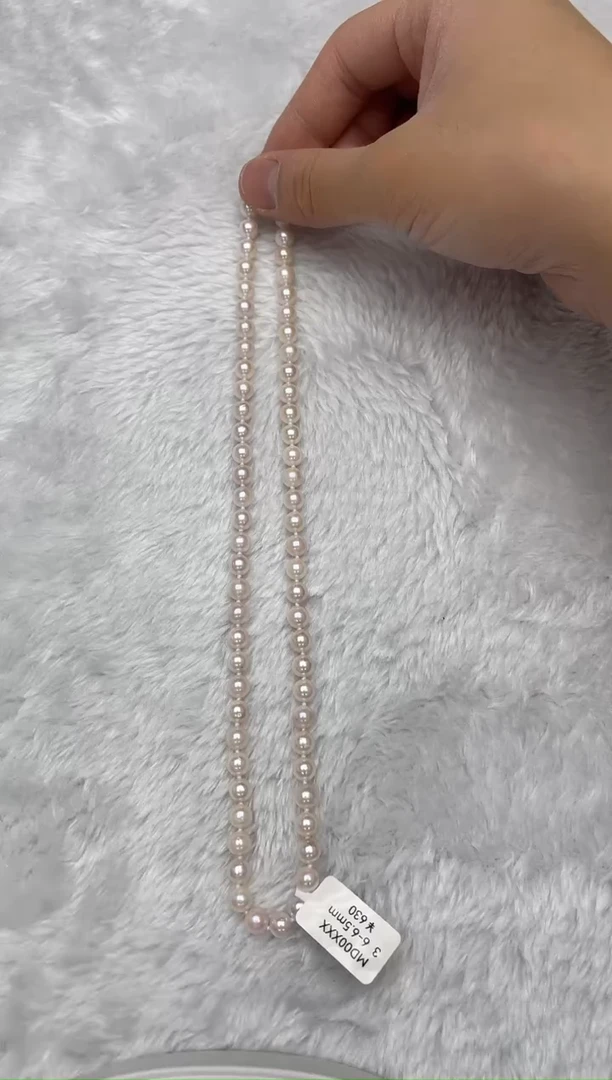 项链银S925镶嵌海水珍珠AK6-6.5mm