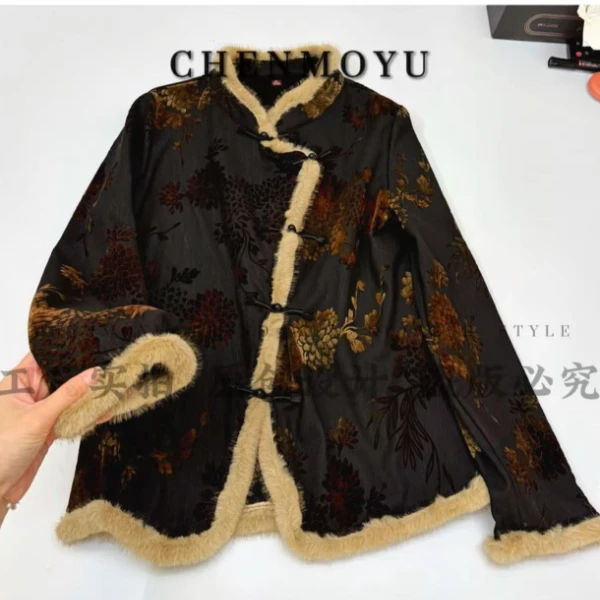 CHENMOYU【调性十足】-烧花工艺太重工了! 加绒上衣-182016