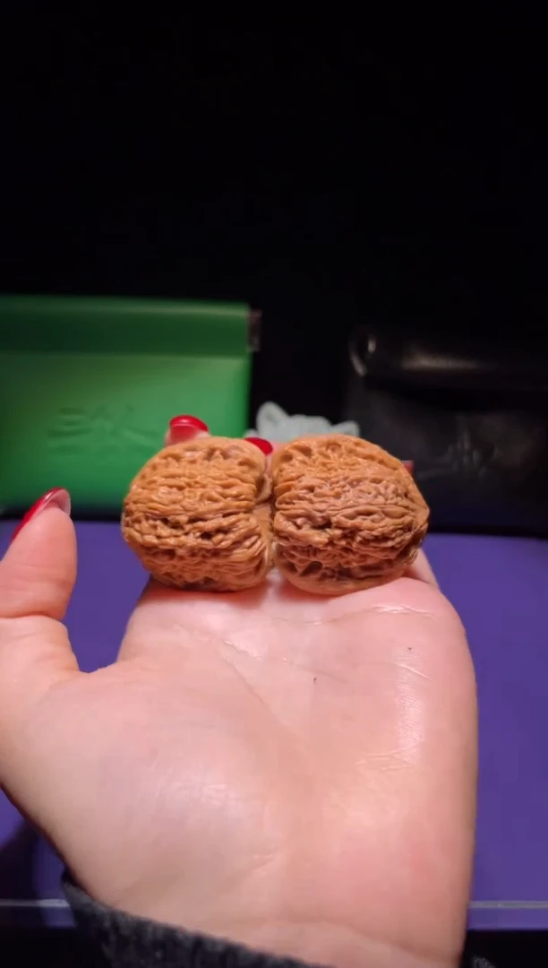 把件文玩核桃73号凹底南疆石加粗筋