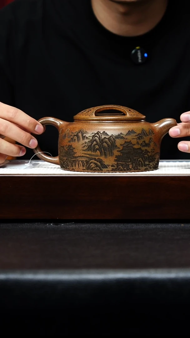 茶壶紫砂宜兴紫砂 牛盖莲子 沉香泥 高艳 h287