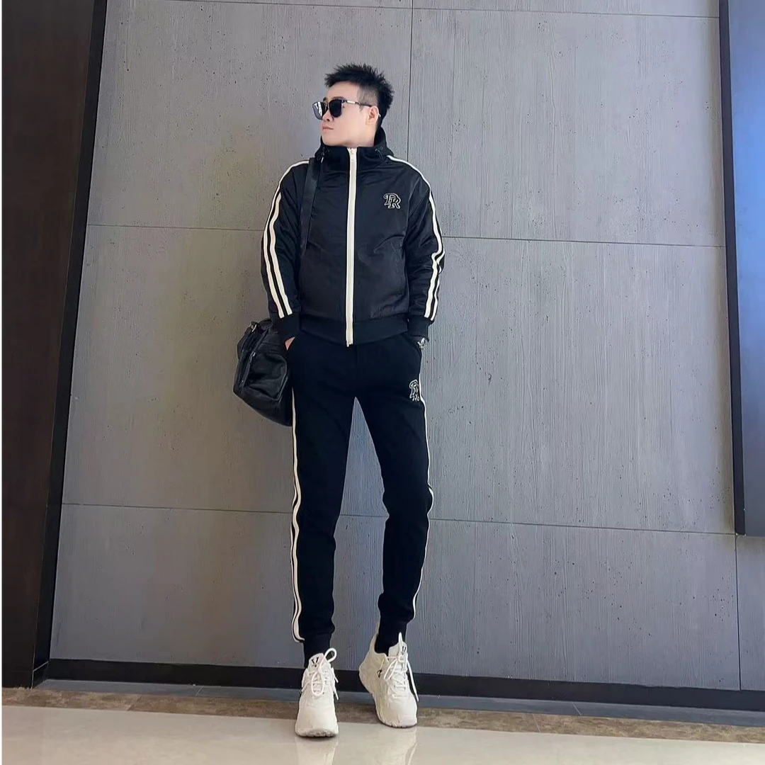 【青沐潮衣】秋冬加棉保暖时尚棉服休闲百搭潮流款欧货修身连帽夹克