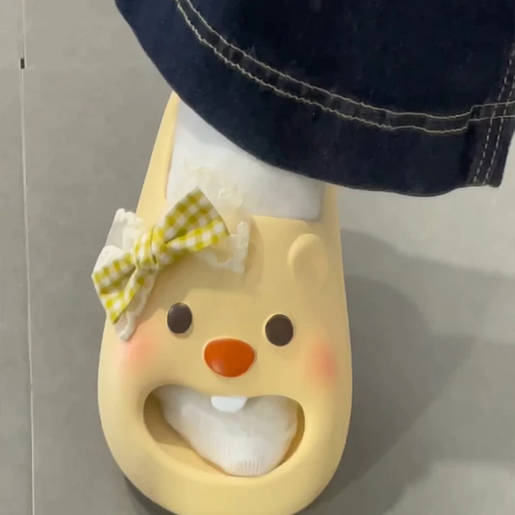 软底浴室个性学生凉拖鞋女夏季时尚可爱小海狸少女心趣味休闲拖鞋