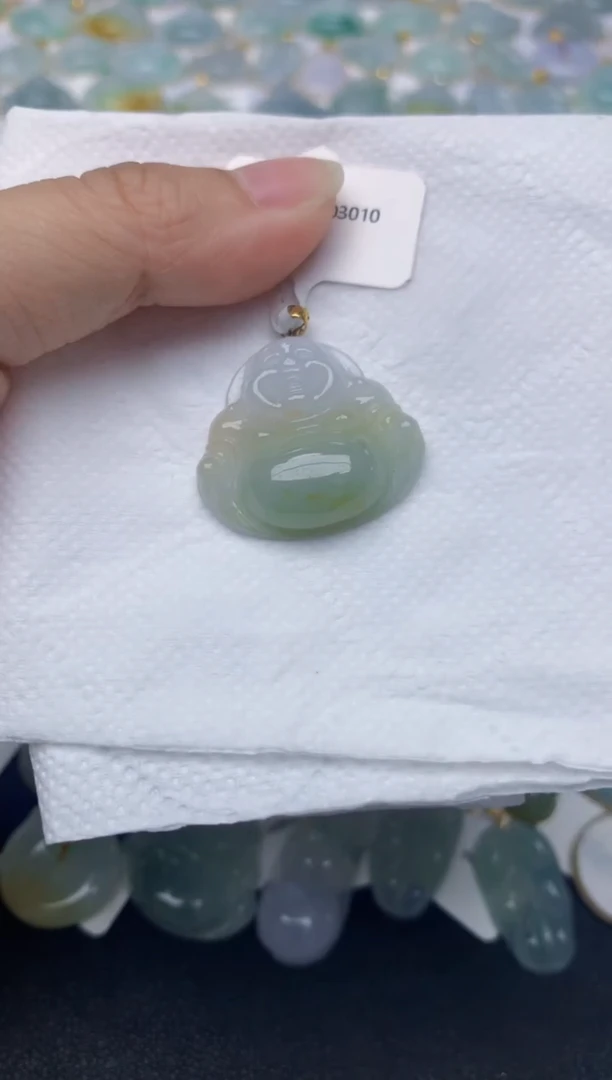 翡翠18K金镶嵌颈饰 天然缅甸A货翡翠